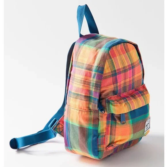 Herschel Supply Co. Orange Green Red Plaid Mini Backpack - Picture 2 of 14